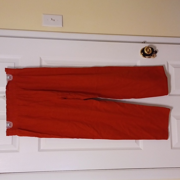 Ambiance Apparel, sz L, rust colored linen blend pants, elasticized wais… - Picture 4 of 8